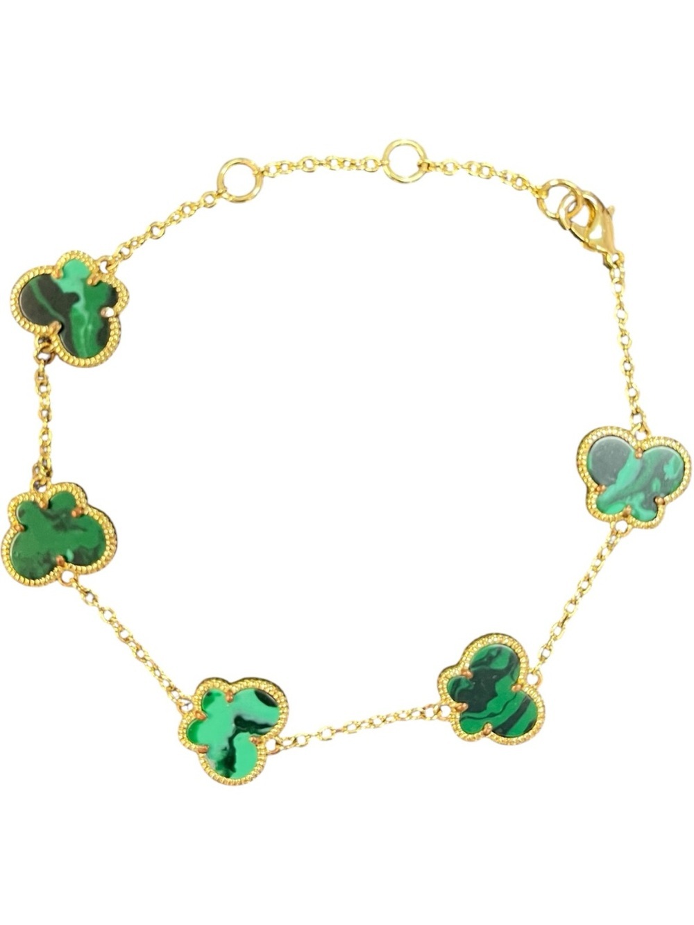 Jankuo Butterfly 14k Goldplated and Emerald Bracelet